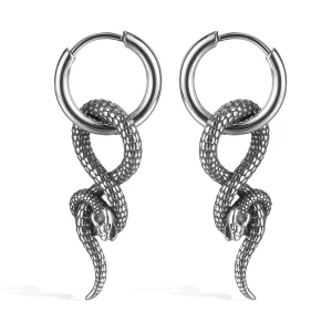 Stainless Steel Jewelry Wholesale Manufacturer for Men  Fashion Drop Earrings Vintage Snake Stud Fashion Hoop Earrings