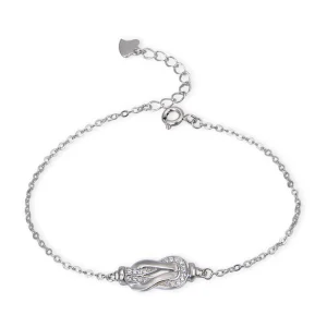 Fashion Design Custom Hot Sale Dainty Trendy Simple Inlaid Zircon Cross Chain 925 Sterling Silver Infinity Bracelets