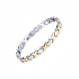 Trendy Leaf Design Stainless Steel Bracelet Gold Plated Link Chain Unisex Anniversary Jewelry